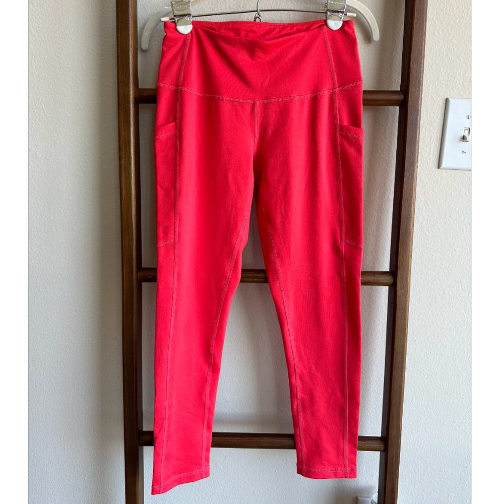 Z By Zella – High Waist Daily Pocket 7/8 Leggings Red Hibiscus